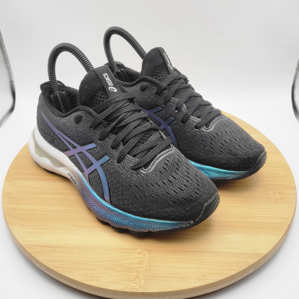 Asics Gel-Nimbus 24 Womens Running Shoes Black Iridescent 1012B306 Size 5